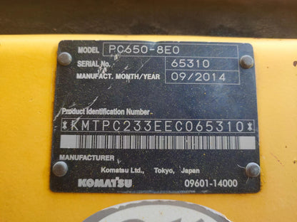 Komatsu PC650-8E0 Excavator